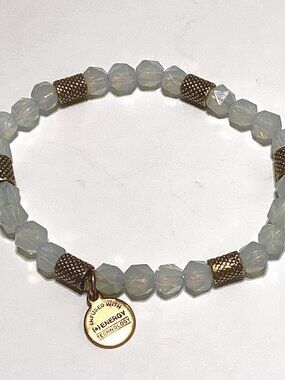Bracelet Alex & Ani Glass Beaded Stretch Dangle +Energy Charm Bracelet Signed